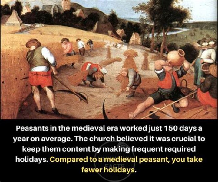 Did medieval peasants only work 150 days a year?