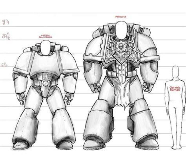How big is space marine armor?