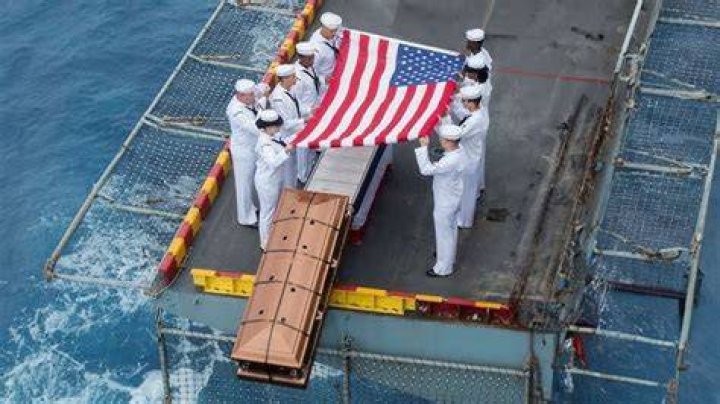 How does a Navy burial at sea work?