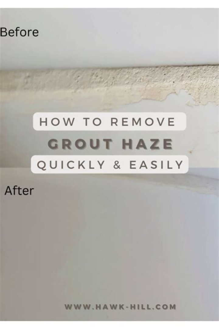 How long should grout dry before removing haze?