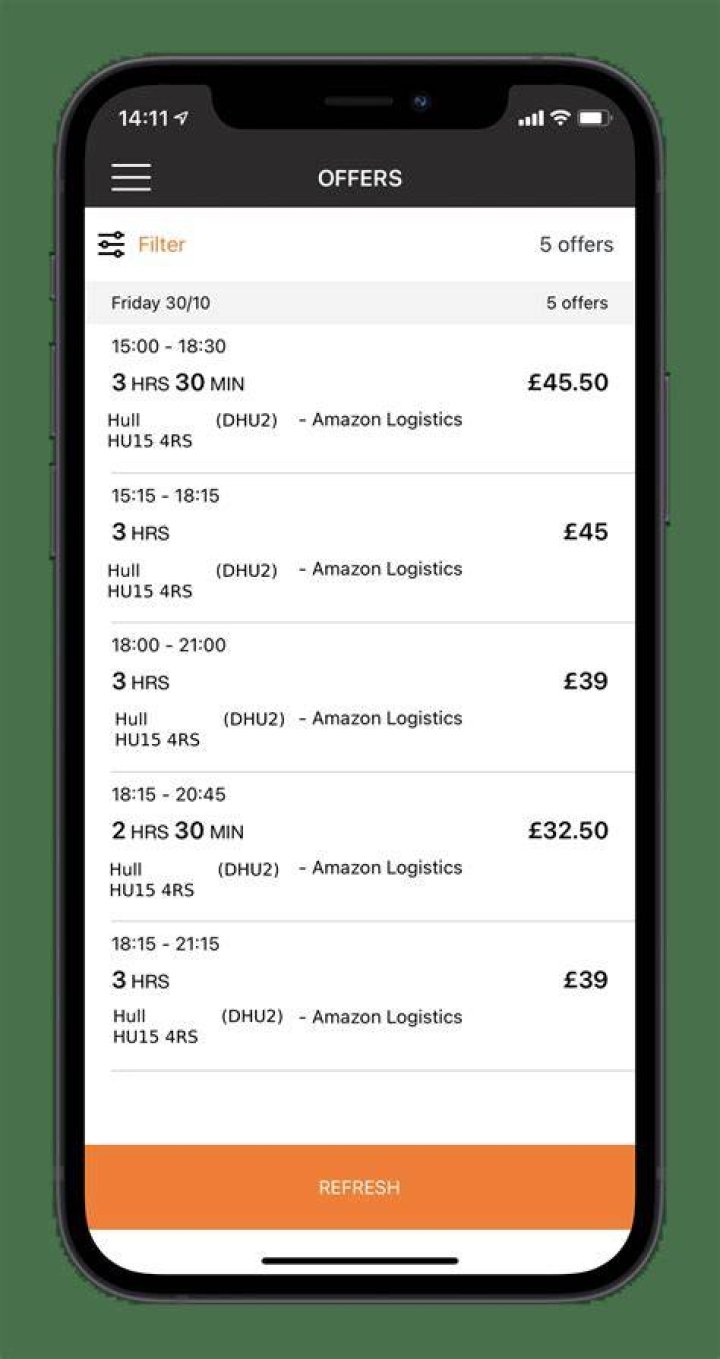What times does Amazon Flex release blocks?